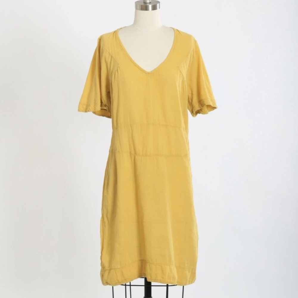 Prairie Nnderground green  yellow Organic cotton dress sz. M